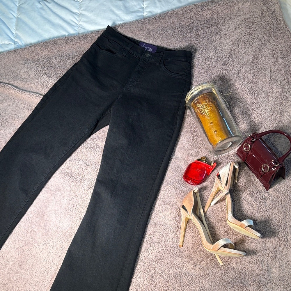 NYDJ Black High-Rise Straight-Leg Jeans